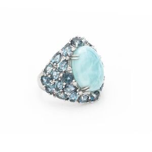 Stauer Atlantis Larimar & Blue Topaz Ring